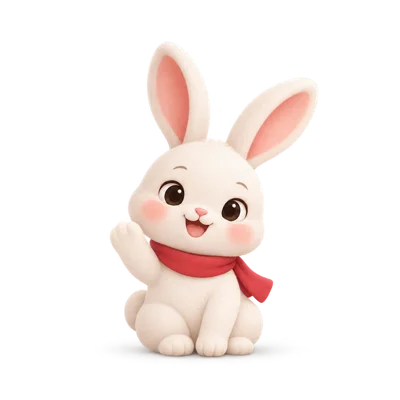 Bun the rabbit waving